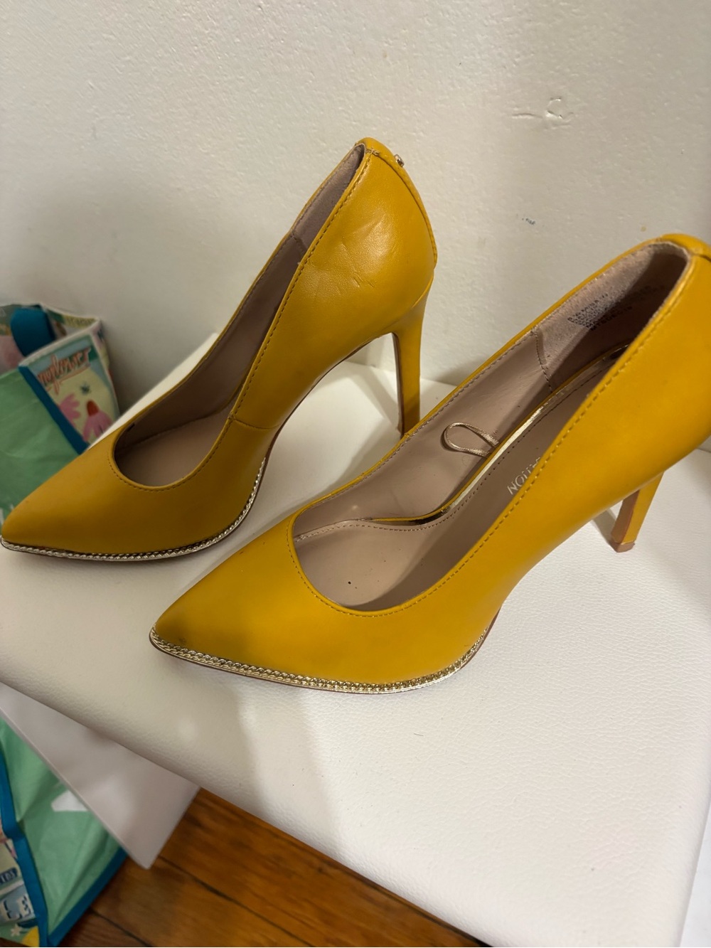 BCBGeneration Mustard Yellow Pointed-Toe Pumps - Picture 3 of 5